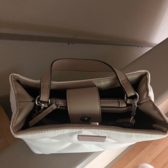 Tahari Cream Quilted Shoulder Bag - Picture 3 of 4